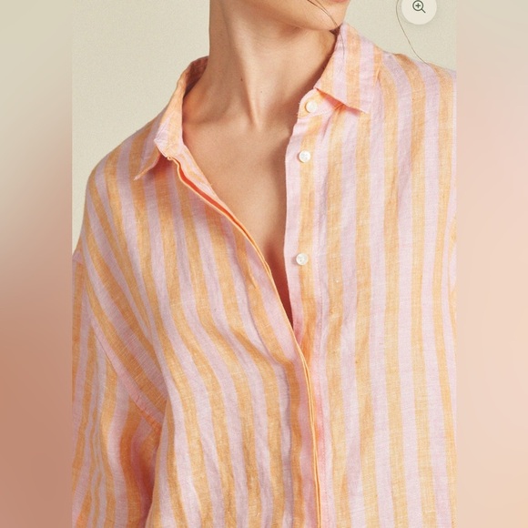 NEW SET Trovata 2 PIECES Sienna Shirt & Brigette Bandeau Top S Creamsicle Stripe - Picture 4 of 14